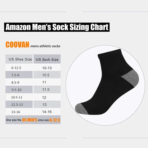Miniatura 7 de COOVAN 12 Pairs Mens Cushion Ankle Socks Men 12 Pack Low Cut Comfort Breathable Casual Socks