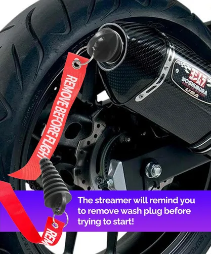 Miniatura 5 de RACOONA 2 unidades de tapón de lavado para el silenciador de escape, accesorio para tubo de escape de moto de tierra, tapón de lavado de 0.6"-1.5