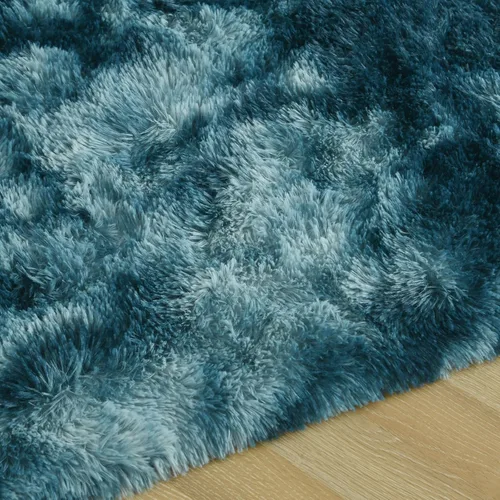 Miniatura 3 de DweIke Alfombras Esponjosas Azul Pavo Real para Dormitorio y Sala de Estar, 6x9 Pies Alfombra Grande Suave de Felpa Shaggy Teñida con Técnica