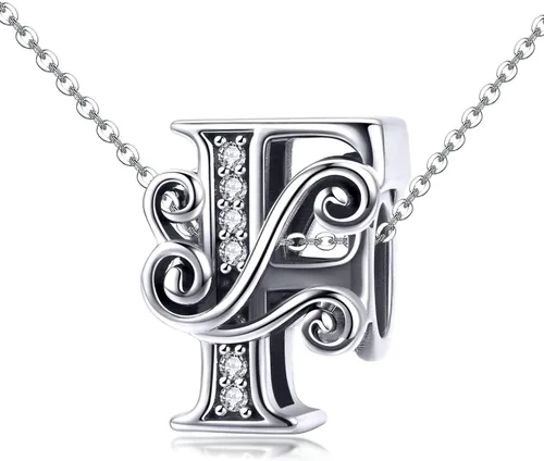 Miniatura 126 de BETTY&SARAH dije de plata esterlina 925 con forma de letra, para pulseras Pandora, letra del alfabeto, joya, regalo para mujer