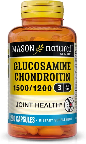 MASON NATURAL Glucosamina condroitina 1500/1200 con vitamina C, apoya la salud de las articulaciones para una flexibilidad y movilidad normales*,