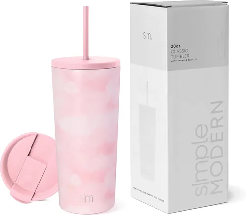 Miniatura 38 de Simple Modern- Vaso con aislamiento, c/tapa y pajilla Taza de viaje Botella de agua de ac. inox. reutilizable Unisex Colecc. Classic 24 oz