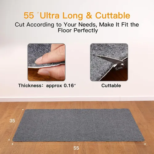 Miniatura 4 de Tapete para silla de oficina para suelo de madera dura y azulejos, tapete para silla rodante de juegos de computadora de 55 x 35 pulgadas, alfombra