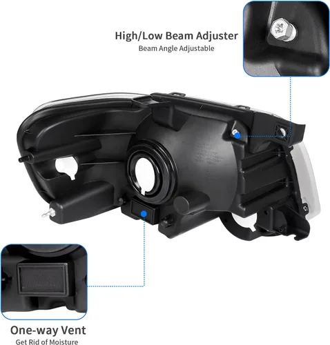 Miniatura 4 de DWVO Conjunto de faros delanteros compatible con Ford Explorer 06-10 2006-2010 2006-2010, par de repuesto para el lado del conductor y del pasajero