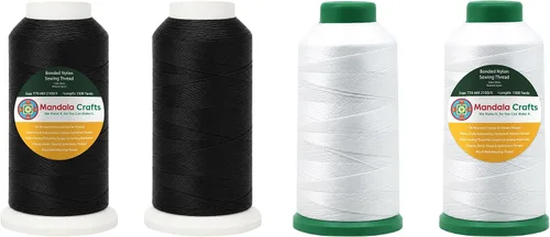 Miniatura 239 de Mandala Crafts - Hilo de nailon para coser cuero, tapicería, mezclilla y para trenzar el pelo; resistente, 1500 yardas, tamaño 69 T70 Marrón