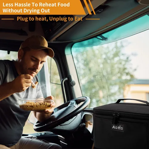 Miniatura 9 de Aotto Lonchera eléctrica portátil con calentador de alimentos para horno - 12V/24V 2-en-1 calentador de alimentos para coche, lonchera térmica