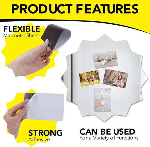 Miniatura 4 de DIYMAG Hojas adhesivas magnéticas, imanes redondos, cinta magnética flexible con adhesivo para manualidades, fotos y almacenamiento de troqueles