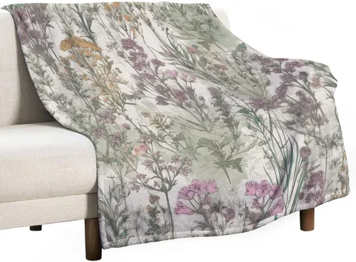 Miniatura 25 de Manta decorativa moderna de flores de acuarela, manta floral de primavera y verano, manta de 30 x 40 pulgadas, súper suave y acogedora para sofá