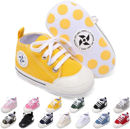 Miniatura 32 de Zapatos deportivos de lona de lona para bebés y niñas, suela antideslizante suave, suela antideslizante