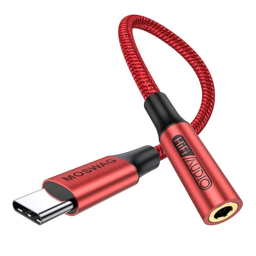 Miniatura 20 de MOSWAG Adaptador USB tipo C a conector de auriculares hembra de 0.138 in, USB C a Aux hembra de audio Dongle, cable compatible con iPhone 16 Pro 15