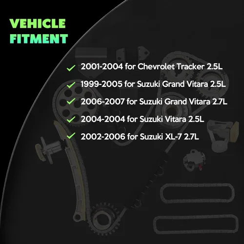 Miniatura 3 de SCITOO Kit de cadena de distribución para 2001 2004 TK8010M389 para Chevy Tracker para Suzuki Grand Vitara XL-7 2.5L 2.7L