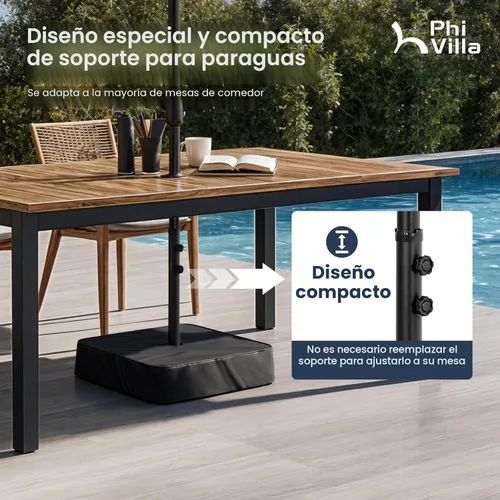 Miniatura 6 de PHI VILLA Sombrilla grande de 15 pies para patio con base incluida, sombrilla de doble cara rectangular para exteriores de gran tamaño con soporte