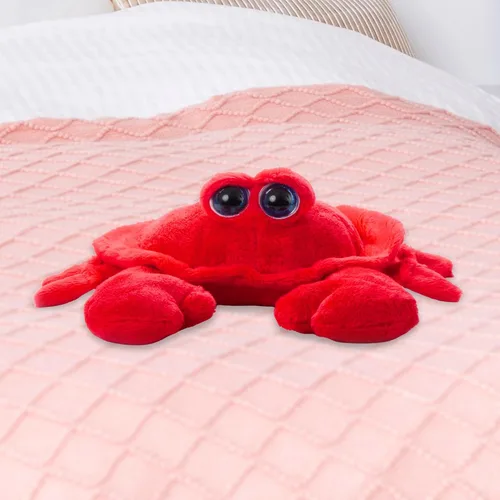 Miniatura 5 de The Petting Zoo Peluche de cangrejo, regalos para niños, animales del océano de ojos brillantes, juguete de peluche de cangrejo rojo de 9 pulgadas