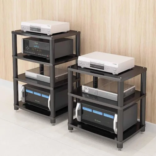 Miniatura 3 de Soporte para medios de audio y video, soporte de TV para juegos y estante estéreo, torre de audio, soporte para reproductor de grabaciones, pequeño