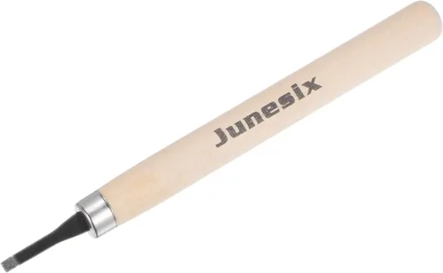 Miniatura 7 de uxcell Cuchillo de tallado de madera, cincel de herramienta de acero al carbono 50# de 0.079 in, pequeño y plano para escultura de manualidades