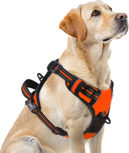 Miniatura 23 de PUPTECK Arnés para perro sin tirones para perros grandes, arnés para perro ajustable reflectante con mango de fácil control, arnés para mascotas