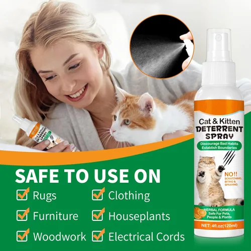 Miniatura 4 de Spray disuasorio para gatos para interiores y exteriores, paquete de 2 – Repelente natural para evitar arañazos y marcas de orina en muebles, sofás