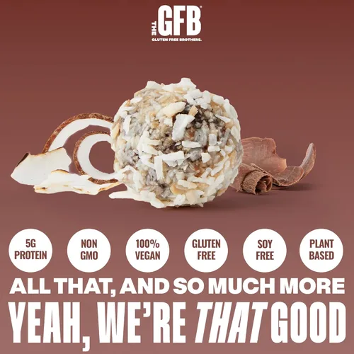 Miniatura 2 de The GFB Bocados de proteína de chocolate negro y coco - Sin gluten, a base de plantas, sin OMG, hechos de manera sostenible – Ridículamente