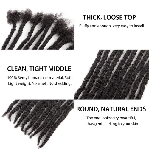 Miniatura 5 de Extensiones de cabello humano texturizado con extremos rizados, extensiones de cabello humano completamente hechas a mano para mujeres/hombres, se