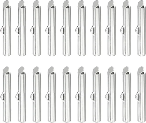 uxcell 150 cierres deslizantes en los extremos, extremos deslizantes de bolas de tubo de 0.98 pulgadas para múltiples hebras de manualidades, color