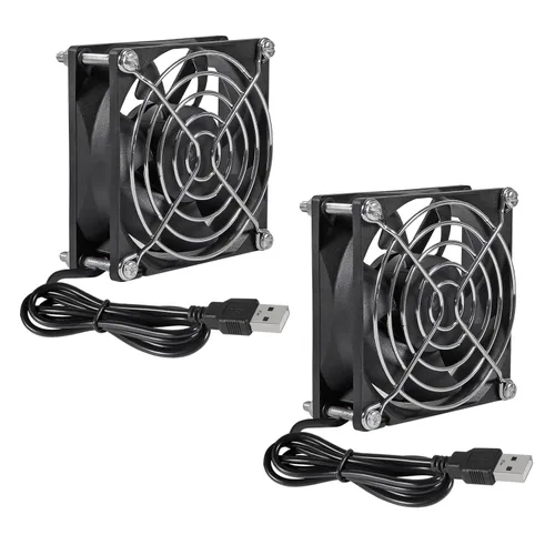 2 unids USB Fan DC 5V 8025 80MM Ventilador de enfriamiento 3.150x3.150x0.984 in USB Ventilador Comptuter Case CPU Ventilador de refrigeración