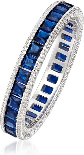 Miniatura 3 de Ross-Simons 1.40 ct. t.w. Simulated Sapphire Eternity Band in Sterling Silver