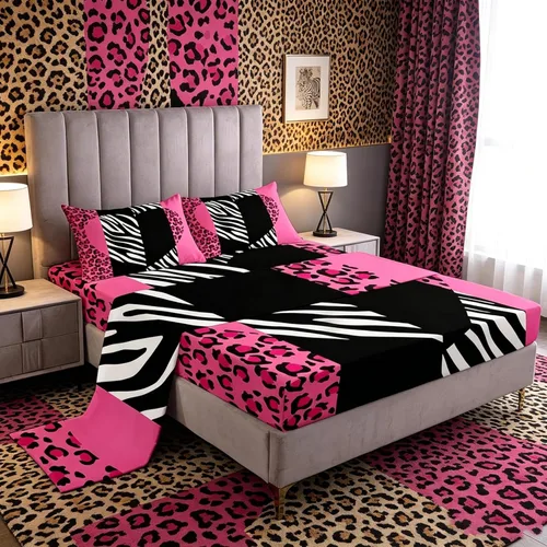 Miniatura 53 de Manfei Juego de sábanas de acuarela floral tamaño individual, juego de ropa de cama con flores botánicas, juego de sábanas de dibujos animados