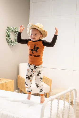 Miniatura 4 de Lazy One Conjuntos de pijama cálidos de manga larga para niñas y niños, divertidos conjuntos de pijama para niños, acogedores, cómodos