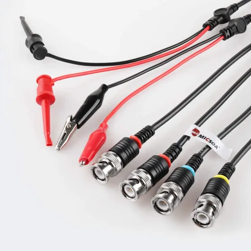 Miniatura 6 de Sondas osciloscopio - Clips BNC a cocodrilo, mini clips de prueba y cables BNC (paquete de 3)