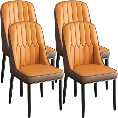 Miniatura 14 de YVYKFZD Juego de 2/4 sillas de comedor, sillas de cocina con respaldo y patas de metal, silla de comedor de piel sintética, silla auxiliar cómoda