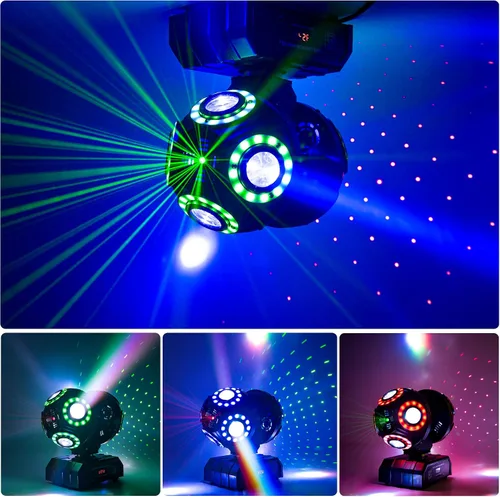 Miniatura 2 de Luz LED de Cabeza Móvil para DJ, Haz Giratorio, Luces de Escenario, Foco Puntual, Control de Sonido para Eventos, Dmx512, Iluminación de Discoteca
