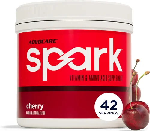 Bebida energética AdvoCare CEREZA destello, envase de 10.5 onzas – con mezcla de polvo de sabores en tubo contenedor para fitness y entrenamiento –