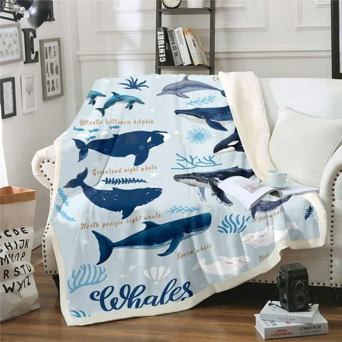 Miniatura 33 de Manta de olas oceánicas para cama, silla, retro, brújula, velero, manta náutica para decoración de dormitorio de niños, manta de vellón marino