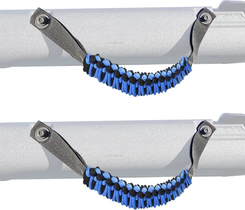 Miniatura 6 de Asas de agarre de barra antivuelco, mango de agarre de paracord para accesorios Ford Bronco 2021 2022 2023 2024 2025 2 puertas 4 puertas, paquete