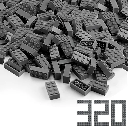 Miniatura 30 de Ladrillos de 2 x 4, lima, 320 piezas partes de color verde amarillento, kit de construcción clásico, conjunto de juego creativo, bloques de juguete