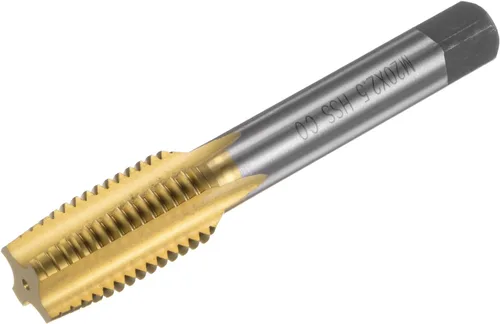 Miniatura 12 de uxcell Grifo de rosca métrica M12 x 1.25 H2 recubierto de titanio HSS-CO (M35 Acero de alta velocidad) Flautas rectas Máquina Tornillo de rosca