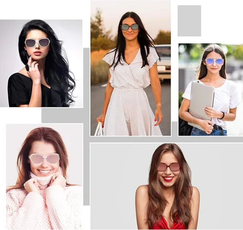 Miniatura 2 de Stylle Gafas de sol de gran tamaño para mujer, diseño de marco retro, protección UV400 polarizadas