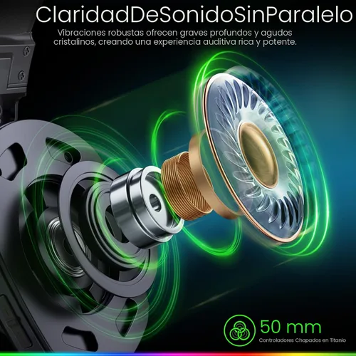 Miniatura 7 de WESEARY Auriculares inalámbricos para juegos para PS5, PS4, PC, Switch y Mac, latencia ultra baja de 20 ms, USB de 2.4 GHz y Bluetooth 5.4