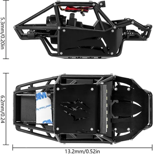 Miniatura 2 de INJORA Carcasa de Buggy de Roca de Nailon de 45g (1.59 oz) con Paneles Spider de Aluminio para 1/24 RC Crawler Car Axial SCX24 C10 JLU Bronco Base