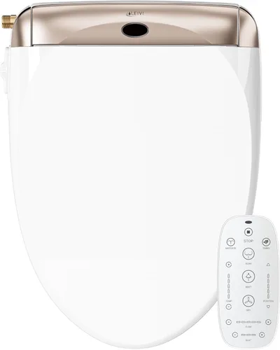 Miniatura 11 de LEIVI Asiento de inodoro bidé eléctrico con control remoto inalámbrico y panel lateral, múltiples modos de rociado, asiento calefactado ajustable