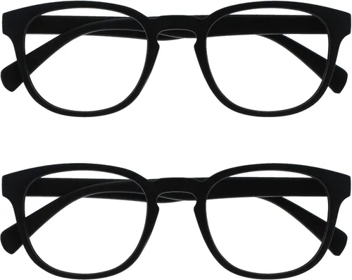 OPULIZE Gafas de lectura POP y lentes de sol de lectura para mujeres y hombres, marco redondo mate resistente a los arañazos con bisagras de Paquete