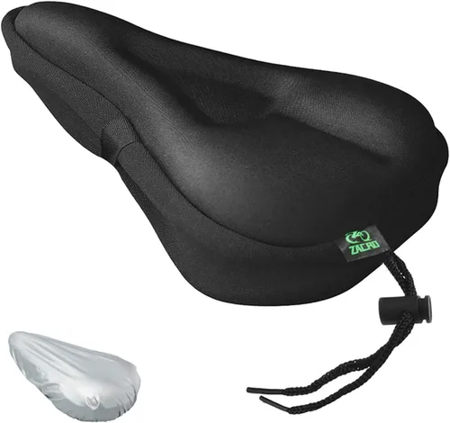 Miniatura 13 de Zacro Cojín de asiento de bicicleta, funda acolchada de gel para asiento de bicicleta para hombres y mujeres, cómodo, asiento de bicicleta Rosa