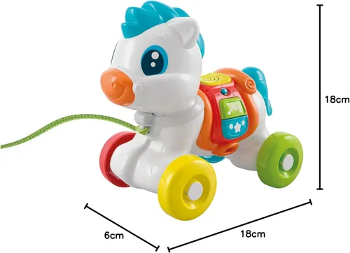 Miniatura 6 de Clementoni - Baby Pony Sempre con Me Remolque Interactivo, Animal to Tirar, Juego para Motorabilidad, Primeros Pasos, Aprendiendo a Caminar, Niños 6