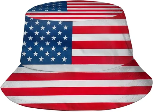 Lindos sombreros de pescador con bandera patriótica de moda, sombrero de pescador para exteriores para mujeres y hombres
