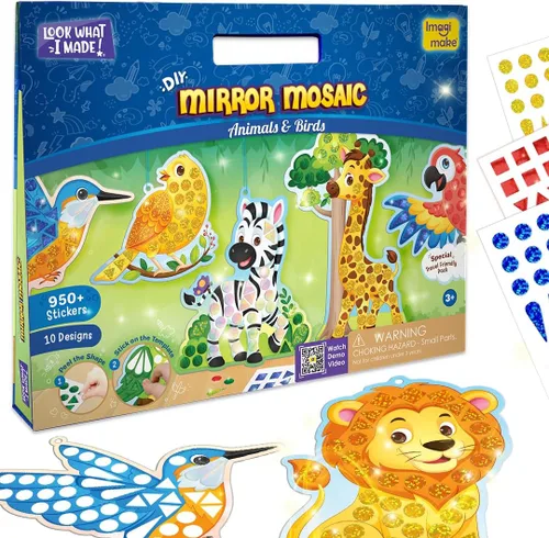 Miniatura 15 de Imagimake Mosaico de espejo - Princesa y unicornio 10 plantillas, más de 950 calcomanías Juego de arte de puntos de bricolaje Kits