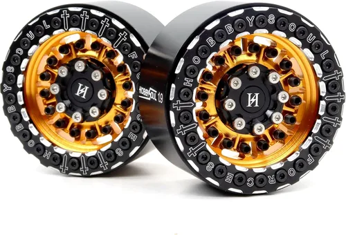 Miniatura 6 de HOBBYSOUL Ruedas de aluminio 1.9 Beadlock de 1.25 pulgadas de ancho, llantas hexagonales de 0.472 in para 1/10 RC Truck TRX4 SCX10 Gen8 mejoras