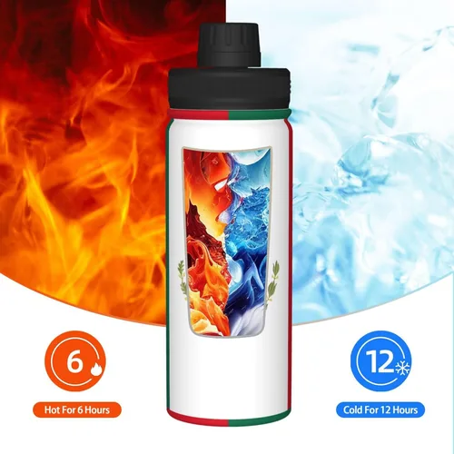 Miniatura 6 de Bandera de México - Hervidor aislado de acero inoxidable Botella de agua divertida con impresión aislada Ideal para deportes y viajes