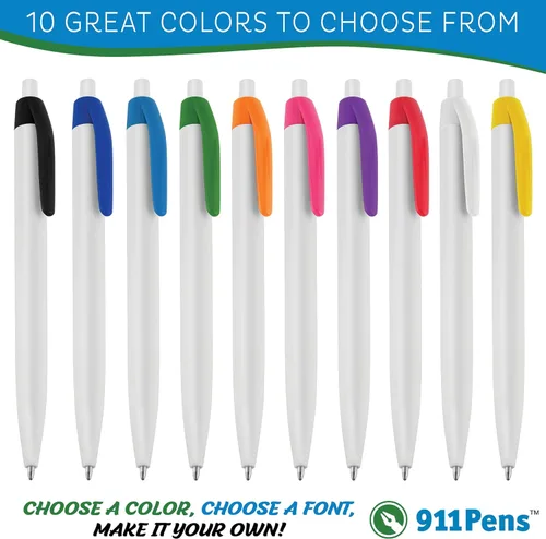 Miniatura 5 de (50 bolígrafos blancos) impresos en Estados Unidos, bolígrafo de tinta de escritura personalizado, impreso con tu logotipo y texto
