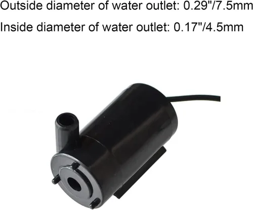 Miniatura 3 de Mini bomba de agua micro sumergible CC de 3 a 5 V para acuarios, pecera, estanque, fuente hidropónica, jardín (2 unidades, negro)