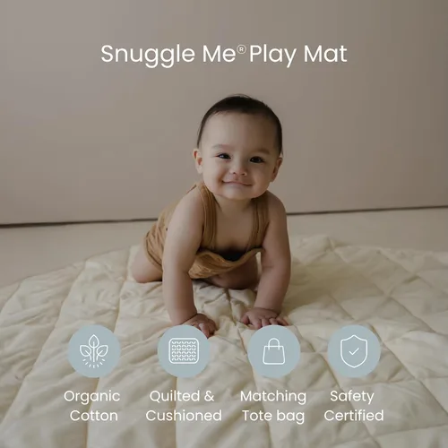 Miniatura 2 de Snuggle Me Tapete de juego 2 en 1 para bebé, tapete de bebé 100% algodón orgánico para jugar en el suelo, acolchado, plegable, con bolsa a juego